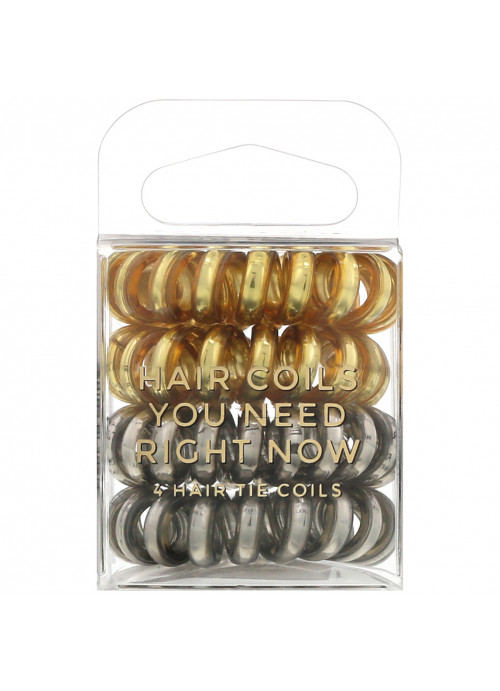Kitsch, Hair Coils, Metallic, 4 Pieces