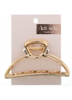 Kitsch, Open Shape Claw Clip, Gold, 1 Piece