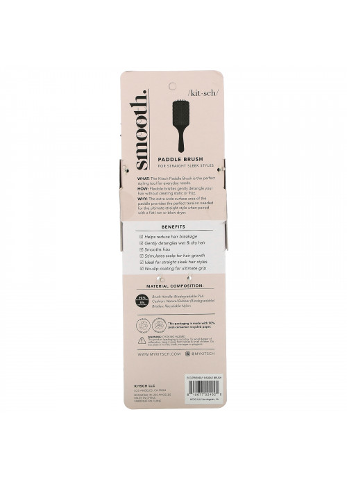 Kitsch, Smooth, Paddle Brush, Black, 1 Brush