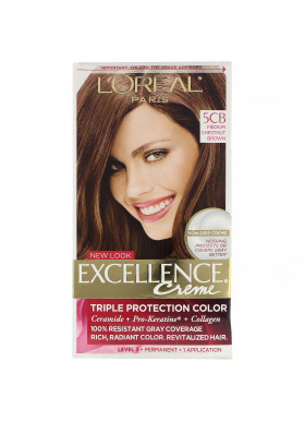 L'Oreal, Excellence Creme, Triple Protection Color, 5CB Medium Chestnut Brown , 1 Application