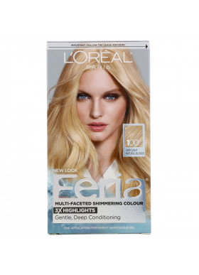 L'Oreal, Feria, Multi-Faceted Shimmering Color, 100 Very Light Natural Blonde, 1 Application