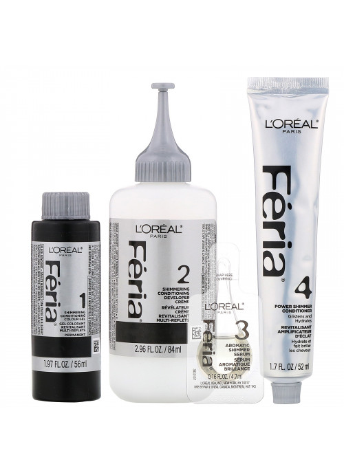 L'Oreal, Feria, Multi-Faceted Shimmering Color,  21 Bright Black, 1 Application