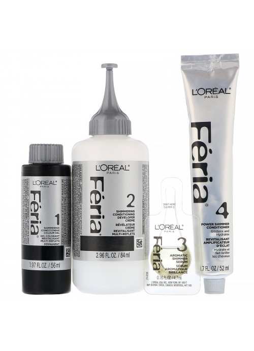 L'Oreal, Feria, Multi-Faceted Shimmering Color,  45 Deep Bronzed Brown, 1 Application