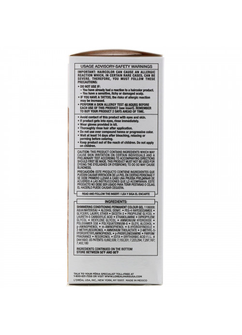 L'Oreal, Feria, Multi-Faceted Shimmering Color, 63 Light Golden Brown, 1 Application