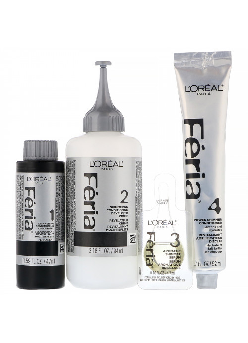 L'Oreal, Feria, Multi-Faceted Shimmering Color, 91 Light Beige Blonde, 1 Application