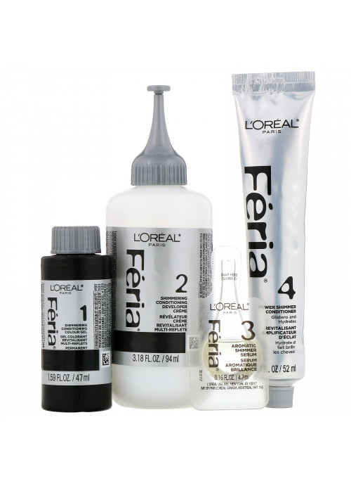 L'Oreal, Feria, Multi-Faceted Shimmering Color,  M31 Cool Soft Black, 1 Application