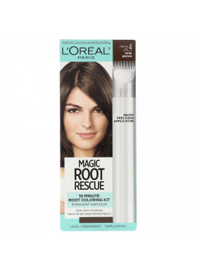 L'Oreal, Magic Root Rescue, 10 Minute Root Coloring Kit, 4 Dark Brown, 1 Application