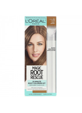 L'Oreal, Magic Root Rescue, 10 Minute Root Coloring Kit,  6 Light Brown, 1 Application
