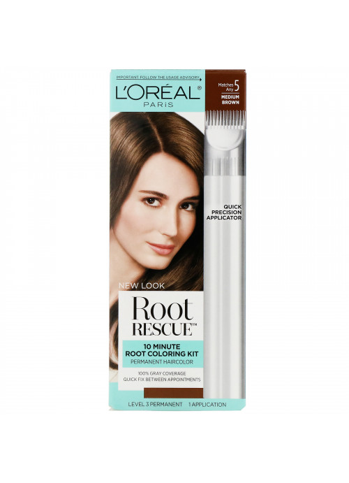 L'Oreal, Root Rescue, 10 Minute Root Coloring Kit, 5 Medium Brown, 1 Application