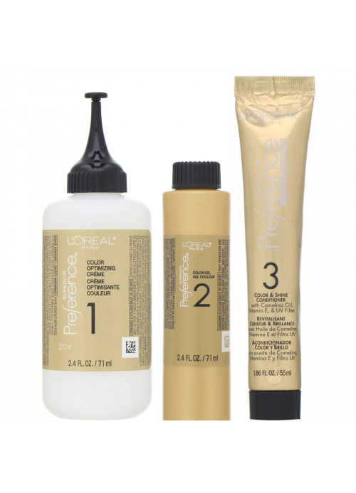 L'Oreal, Superior Preference, Fade-Defying Color + Shine System, Cooler, 7A Dark Ash Blonde, 1 Application