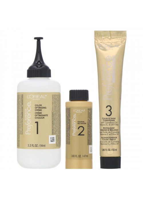 L'Oreal, Superior Preference, Hi-Lift Color + Shine System,  Warmer, UL63 Hi-Lift Gold Brown, 1 Application