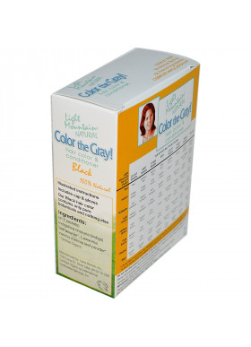 Light Mountain, Color the Gray! Natural Hair Color & Conditioner, Black, 7 oz (198 g)