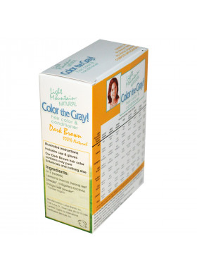 Light Mountain, Color the Gray!, Natural Hair Color & Conditioner, Dark Brown, 7 oz (197 gm)