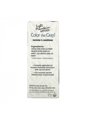 Light Mountain, Color the Gray! Natural Haircolor & Conditioner, Medium Brown, 7 oz (198 g)