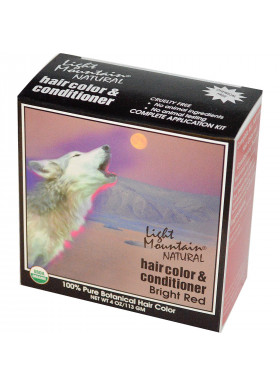 Light Mountain, Natural Hair Color and Conditioner, Bright Red, 4 oz (113 g)