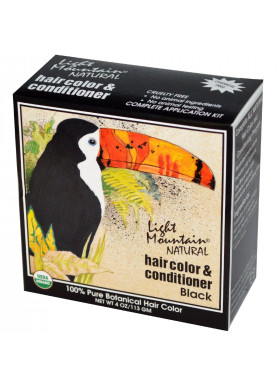Light Mountain, Natural Hair Color & Conditioner, Black, 4 oz (113 g)