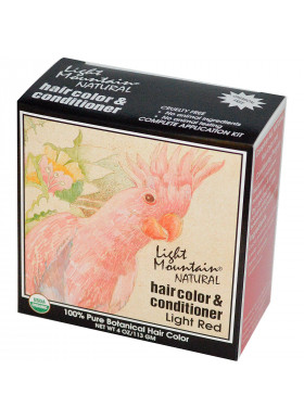 Light Mountain, Organic Natural Hair Color & Conditioner, Light Red, 4 oz (113g)