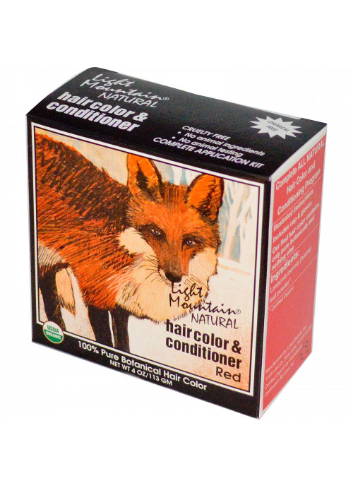 Light Mountain, Organic Natural Hair Color & Conditioner, Red, 4 oz (113 g)