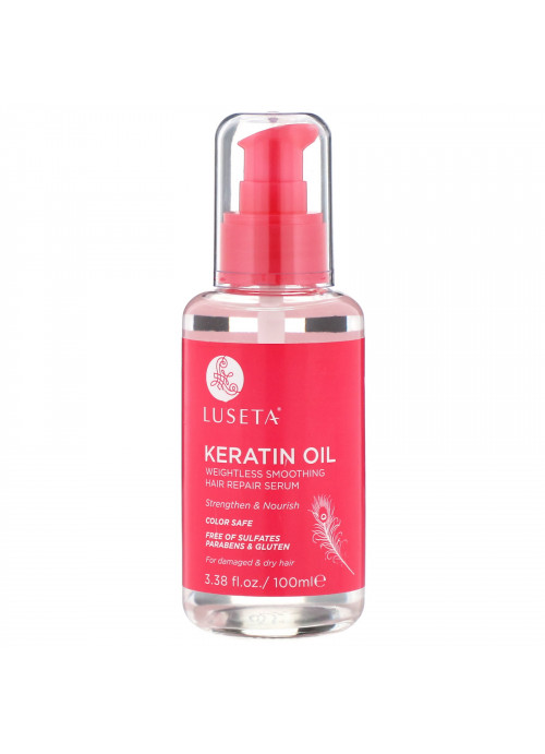 Luseta Beauty, Keratin Oil, Weightless Smoothing Hair Repair Serum, 3.38 fl oz (100 ml)