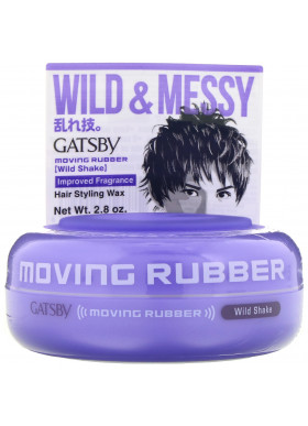 Mandom, Gatsby, Moving Rubber Hair Styling Wax, Wild Shake, 2.8 oz