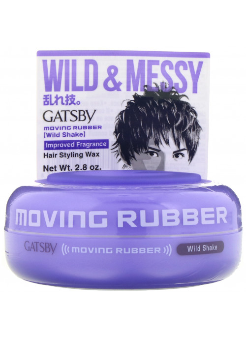 Mandom, Gatsby, Moving Rubber Hair Styling Wax, Wild Shake, 2.8 oz