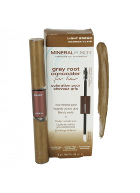 Mineral Fusion, Gray Root Concealer for Hair, Light Brown, .28 oz (8 g)