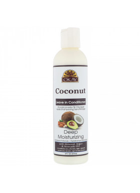 Okay Pure Naturals, Deep Moisturizing, Leave in Conditioner, Coconut, 8 fl oz (237 ml)