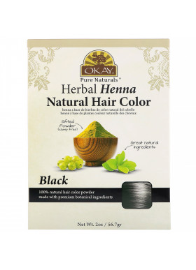 Okay Pure Naturals, Herbal Henna Natural Hair Color, Black, 2 oz (56.7 g)