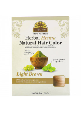 Okay Pure Naturals, Herbal Henna Natural Hair Color, Light Brown,  2 oz (56.7 g)