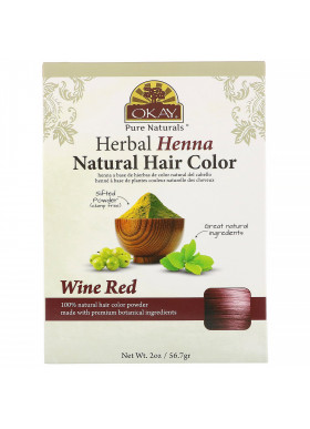 Okay Pure Naturals, Herbal Henna Natural Hair Color, Wine Red, 2 oz (56.7 g)