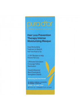 Pura D'or, Hair Loss Prevention Therapy, Intense Moisturizing Masque, 8 Packets, 1.2 fl oz Each