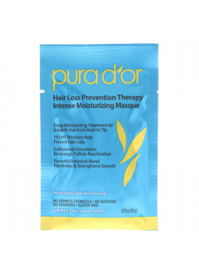 Pura D'or, Hair Loss Prevention Therapy, Intense Moisturizing Masque, 8 Packets, 1.2 fl oz Each