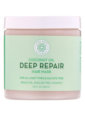 Pure Body Naturals, Coconut Oil, Deep Repair Hair Mask, 8.8 fl oz (260 ml)