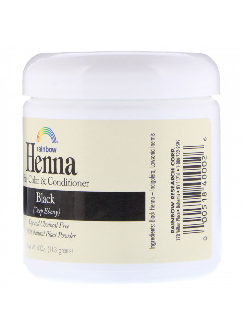 Rainbow Research, Henna, Hair Color & Conditioner, Black, 4 oz (113 g)