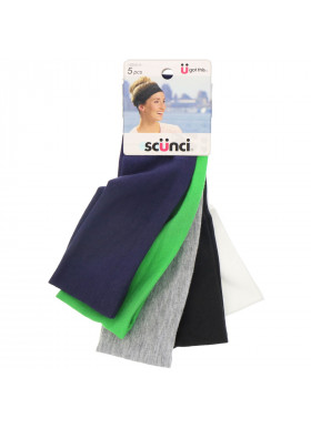 Scunci, Basic Headwraps, Assorted Colors, 5 Pieces