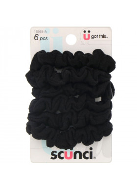 Scunci, Mini Twisters, Black, 6 Pieces