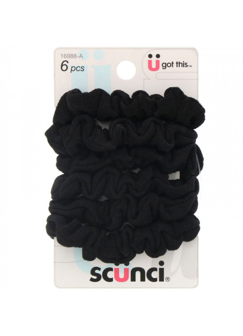 Scunci, Mini Twisters, Black, 6 Pieces
