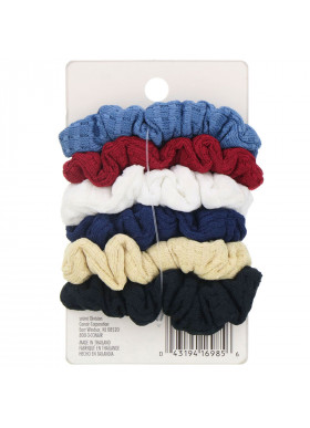 Scunci, Mini Waffle Twisters, Assorted Colors, 6 Pieces