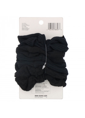 Scunci, Mixed Knits Ponytail Holder, Black, 8 Pieces