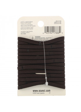 Scunci, No Damage Elastics, Brown, 14 Pieces
