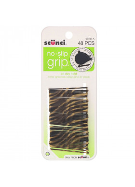 Scunci, No Slip Grip, All Day Hold, Bobby Pins, Striped, 48 Pieces