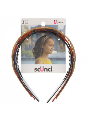 Scunci, Oval Headbands, Assorted Colors, 3 Pieces