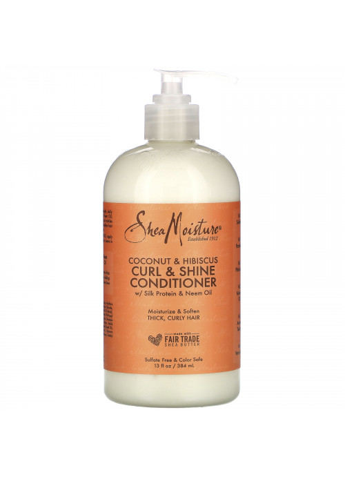 SheaMoisture, Curl & Shine Conditioner, Coconut & Hibiscus, 13 fl oz (384 ml)
