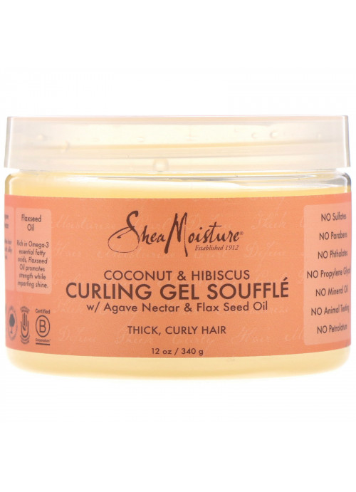 SheaMoisture, Curling Gel Souffle, Coconut & Hibiscus, 12 oz (340 g)