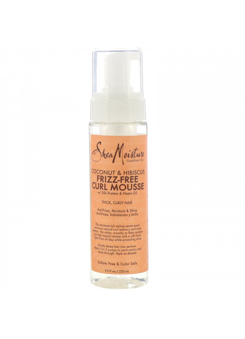 SheaMoisture, Frizz-Free Curl Mousse, Coconut & Hibiscus, 7.5 fl oz (220 ml)