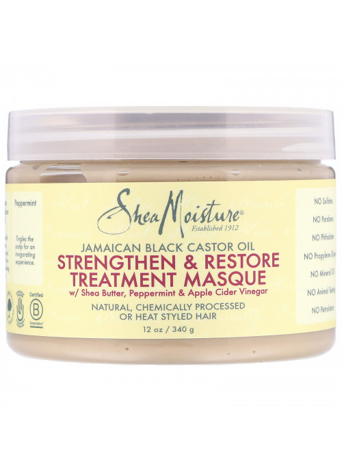 SheaMoisture, Jamaican Black Castor Oil, Strengthen & Restore Treatment Masque, 12 oz (340 g)