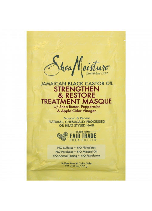 SheaMoisture, Jamaican Black Castor Oil, Strengthen & Restore Treatment Masque, 2 oz (57 ml)