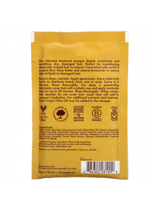 SheaMoisture, Moisture Recovery Treatment Masque with Seal Kelp & Argan Oil, Raw Shea Butter, 2 fl oz (59 ml)