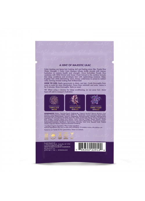 SheaMoisture, Strength + Color Care Masque, Purple Rice Water,  2 oz (57 g)
