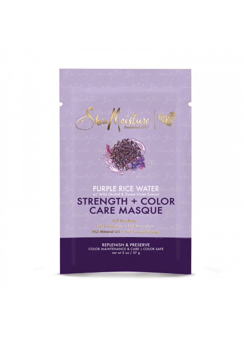 SheaMoisture, Strength + Color Care Masque, Purple Rice Water,  2 oz (57 g)